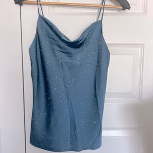 Skies Are Blue Sparkling Teal silky tank XS